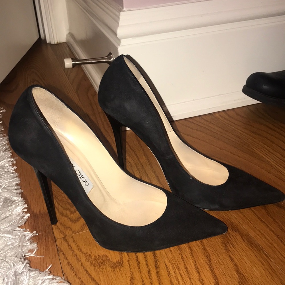 Jimmy Choo suede black pumps 38 1/2